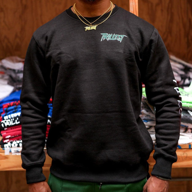 Against The Grain Crewneck - Black/Green