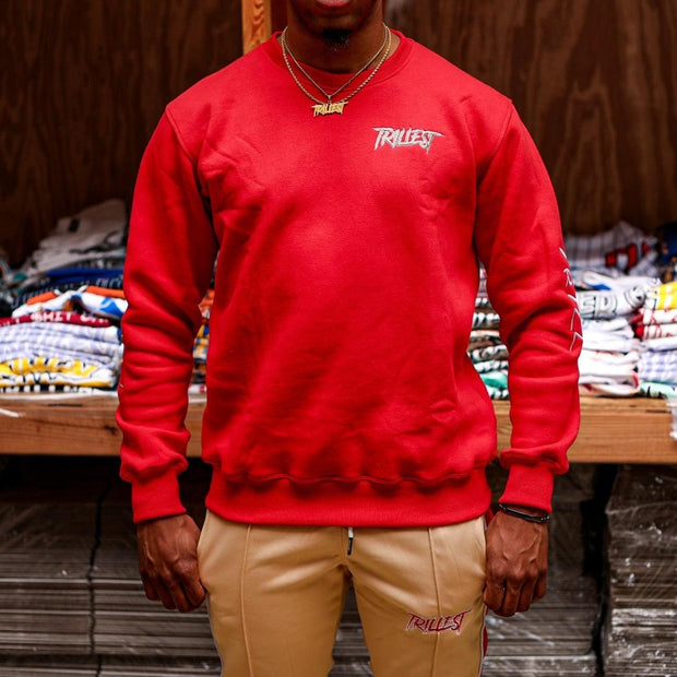 Against The Grain Crewneck - Red/Cream