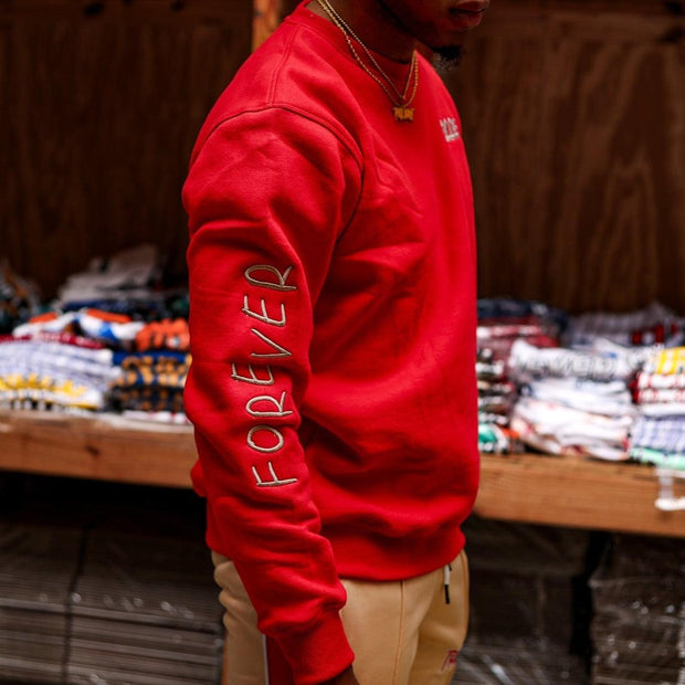 Against The Grain Crewneck - Red/Cream