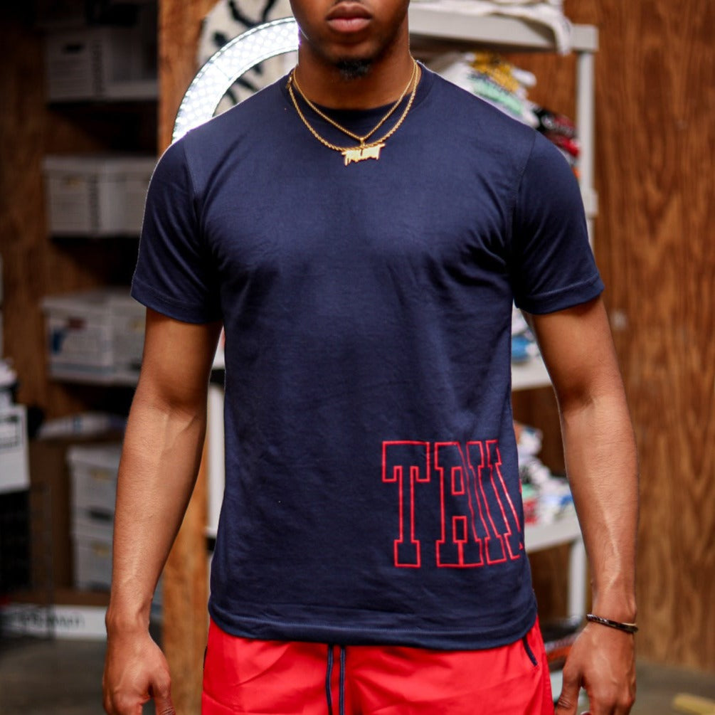 Trillest Big Side Logo Tee - Navy\Red