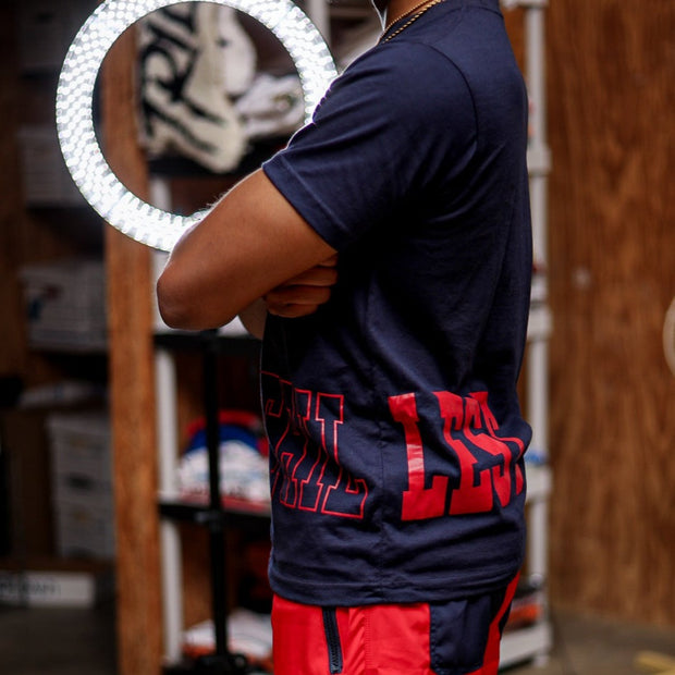 Trillest Big Side Logo Tee - Navy\Red