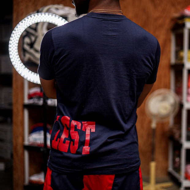 Trillest Big Side Logo Tee - Navy\Red