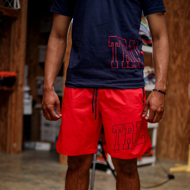 Trillest Big Side Logo Tee - Navy\Red