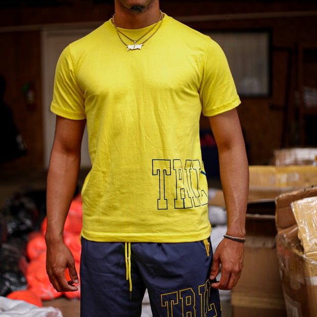 Trillest Big Side Logo Tee - Yellow\Navy